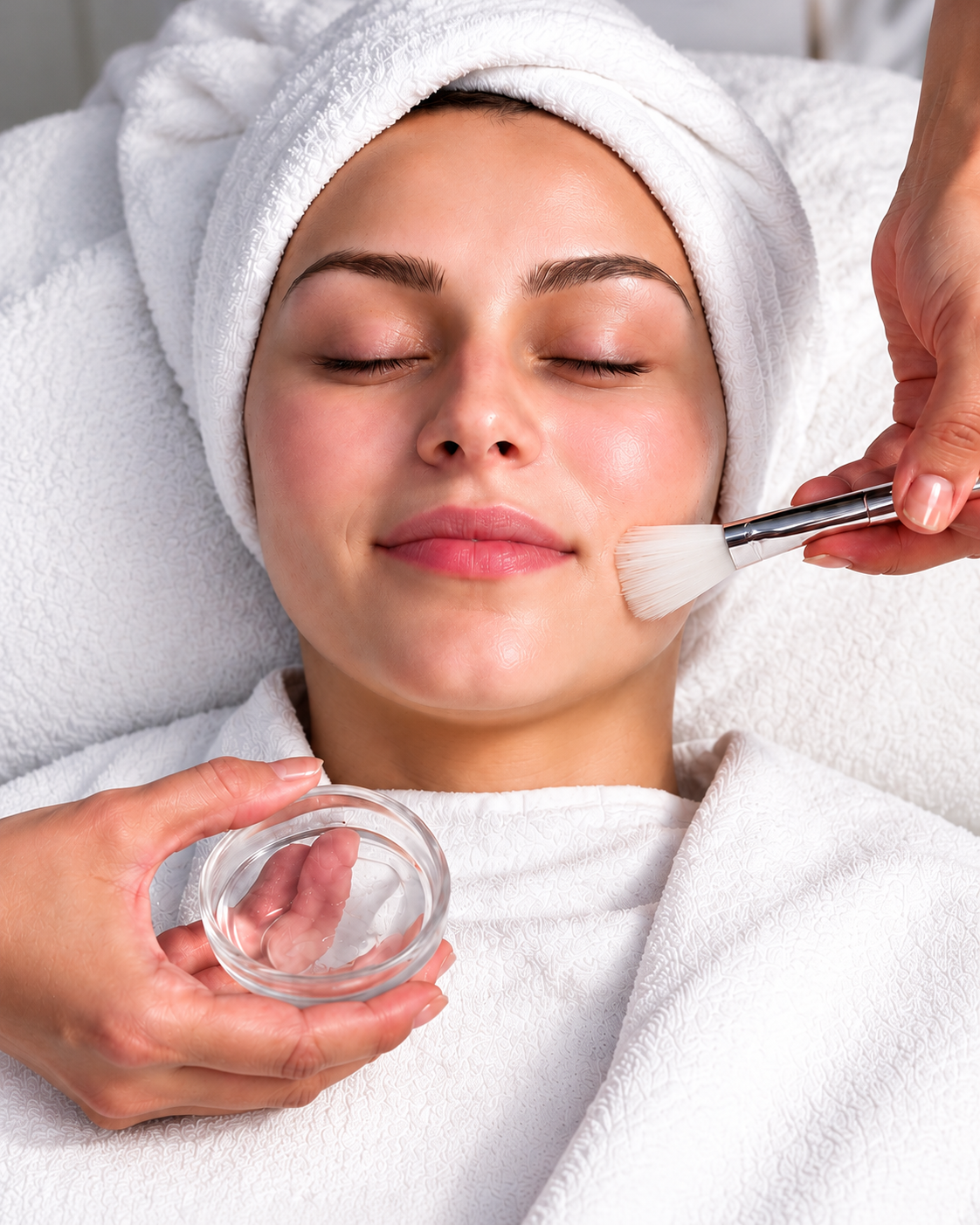 Woman receiving a relaxing facial treatment at Bauhinia Wellness Spa in Surrey, BC